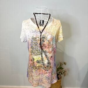 vintage y2k cowgirl sequin graphic sheer top